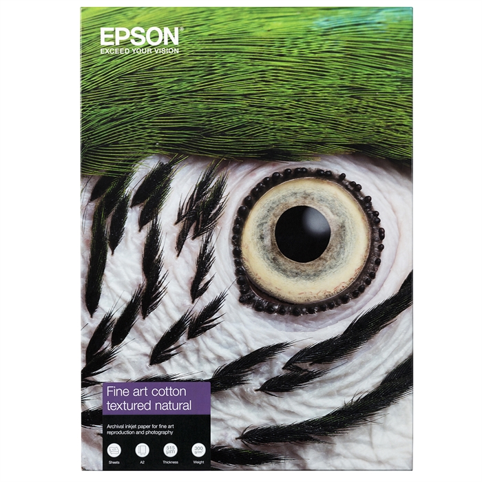 Epson Fine Art Cotton Textured Natural II 300 g/m², A2 25 arkkia